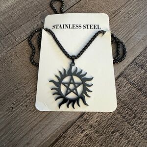 Supernatural black stainless steel anti possession necklace
